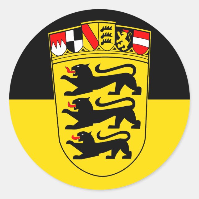 Sticker Rond Drapeau du Land de Bade-Wurtemberg (Devant)