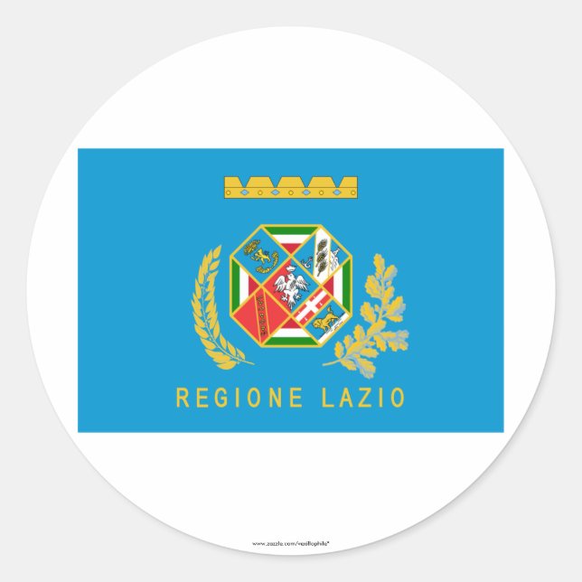Sticker Rond Drapeau du Latium (Devant)