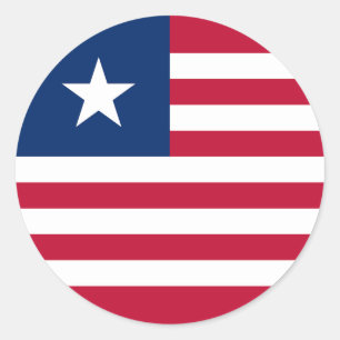 Sticker Rond Drapeau du Libéria