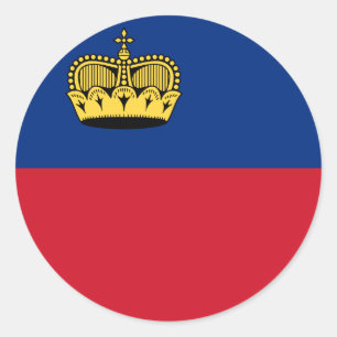 Sticker Rond Drapeau du Liechtenstein