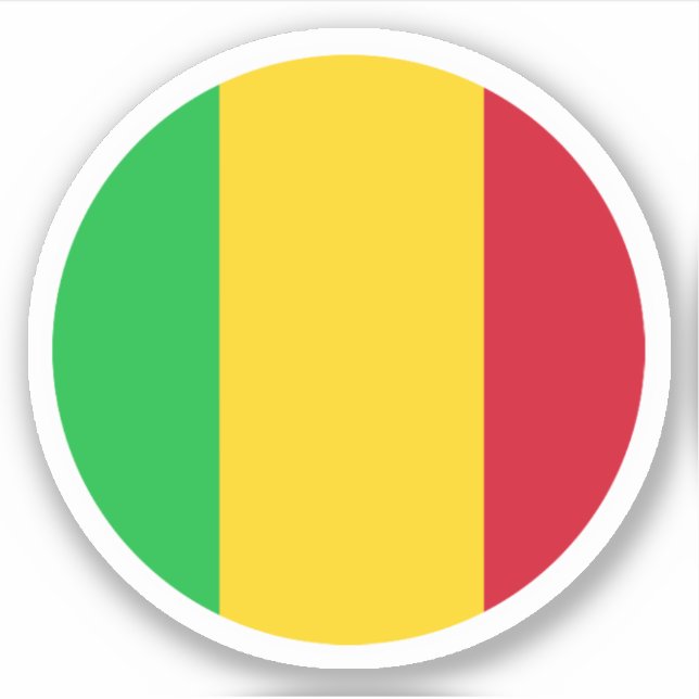 Sticker rond drapeau du Mali (Devant)