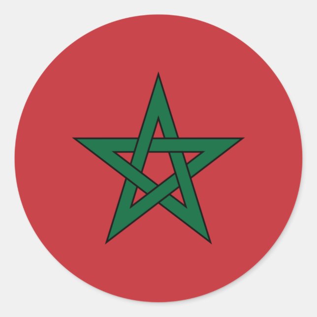 Sticker Rond Drapeau du Maroc (Devant)