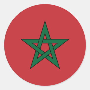 Sticker Rond Drapeau du Maroc