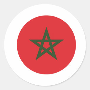 Sticker Rond Drapeau du Maroc, Drapeau du Maroc