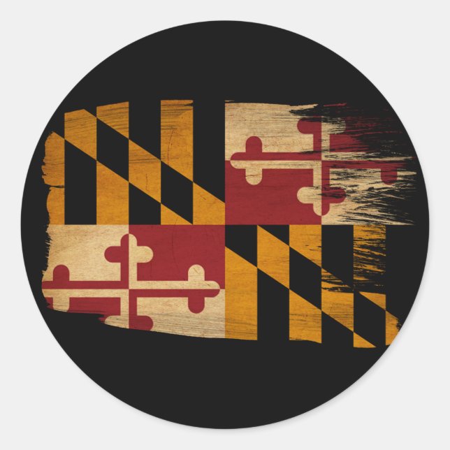 Sticker Rond Drapeau du Maryland (Devant)