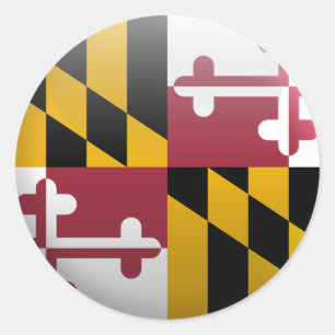 Sticker Rond Drapeau du Maryland
