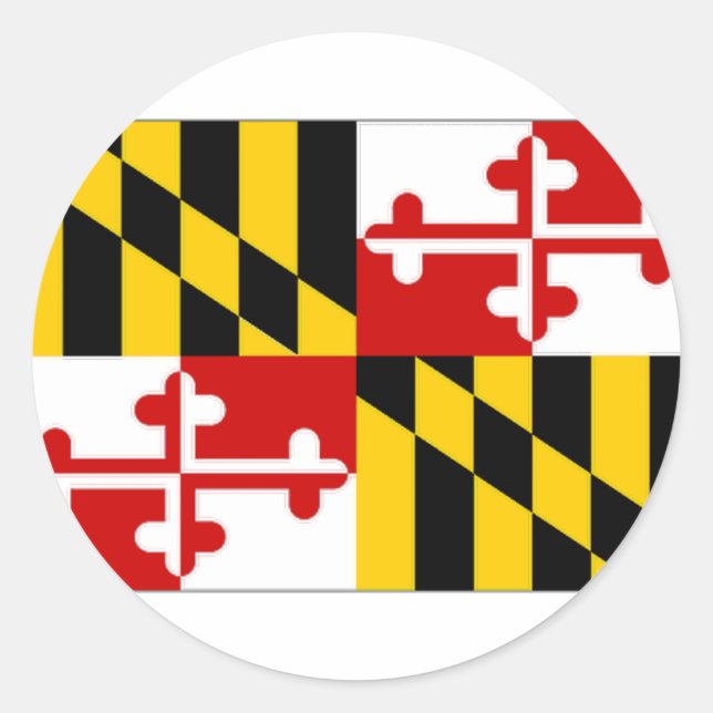 Sticker Rond Drapeau du Maryland des États-Unis (Devant)