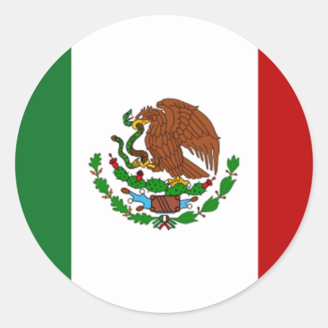 Sticker Rond Drapeau du Mexique (Devant)
