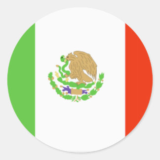 Sticker Rond Drapeau du Mexique