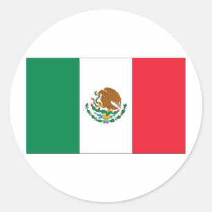 Sticker Rond Drapeau du Mexique