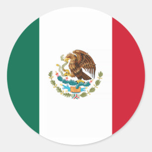 Sticker Rond Drapeau du Mexique
