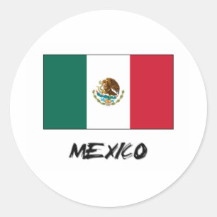 Sticker Rond Drapeau du Mexique