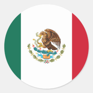 Sticker Rond Drapeau du Mexique