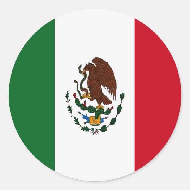 Sticker Rond Drapeau du Mexique patriotique (Devant)