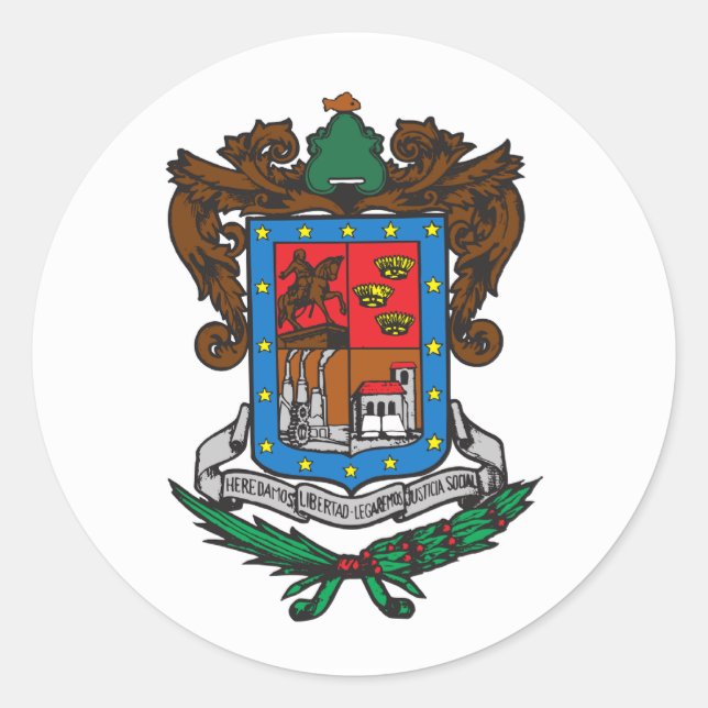 Sticker Rond Drapeau du Michoacan (Devant)