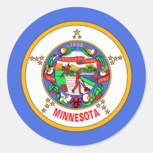 Sticker Rond Drapeau du Minnesota