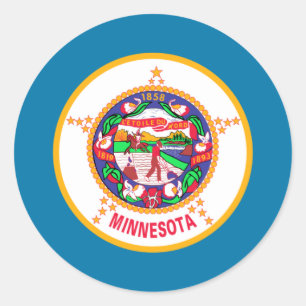 Sticker Rond Drapeau du Minnesota