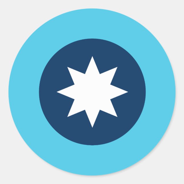 Sticker Rond Drapeau du Minnesota North Star (Devant)