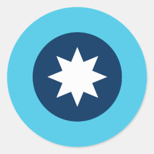 Sticker Rond Drapeau du Minnesota North Star