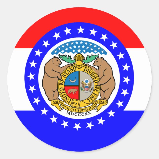 Sticker Rond Drapeau du Missouri (Devant)