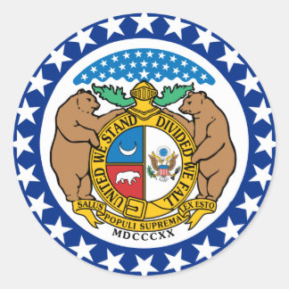 Sticker Rond Drapeau du Missouri