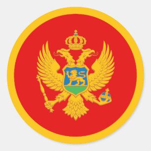 Sticker Rond Drapeau du Monténégro
