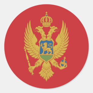 Sticker Rond Drapeau du Monténégro