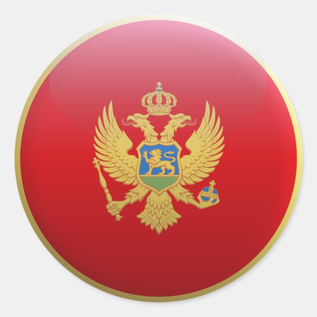 Sticker Rond Drapeau du Monténégro (Devant)
