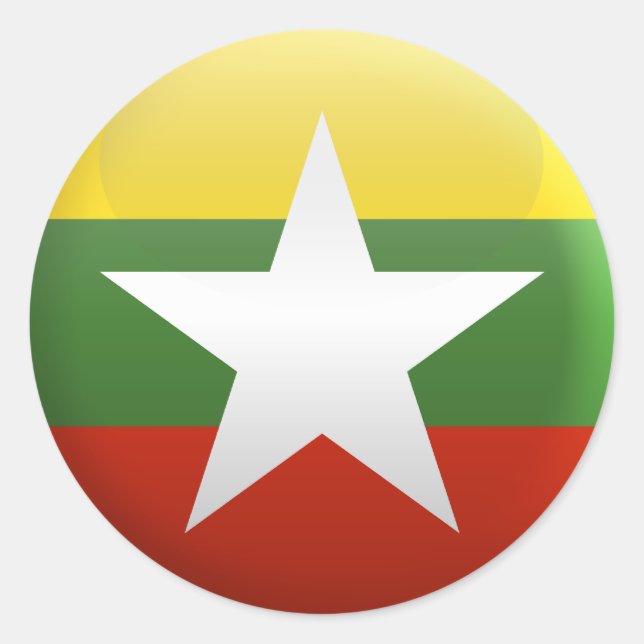 Sticker Rond Drapeau du Myanmar (Devant)