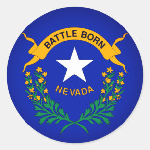 Sticker Rond Drapeau du Nevada (détail)