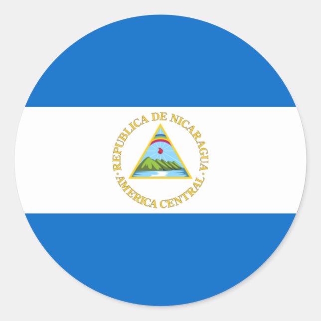 Sticker Rond Drapeau du Nicaragua (Devant)