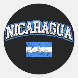 Sticker Rond Drapeau du Nicaragua
