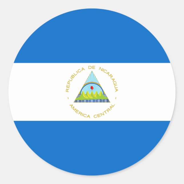 Sticker Rond Drapeau du Nicaragua (Devant)