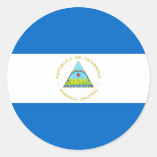 Sticker Rond Drapeau du Nicaragua