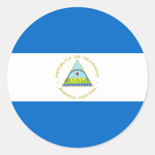 Sticker Rond Drapeau du Nicaragua