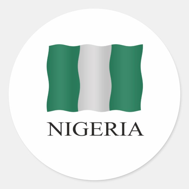 Sticker Rond Drapeau du Nigeria (Devant)