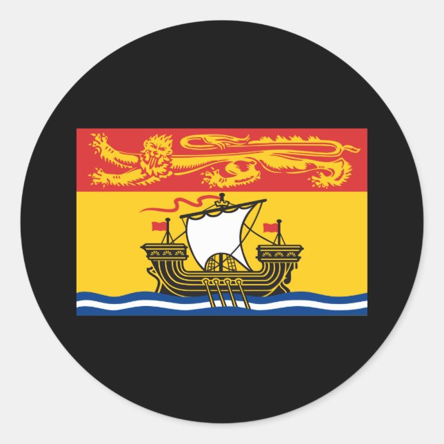 STICKER ROND DRAPEAU DU NOUVEAU-BRUNSWICK (Devant)
