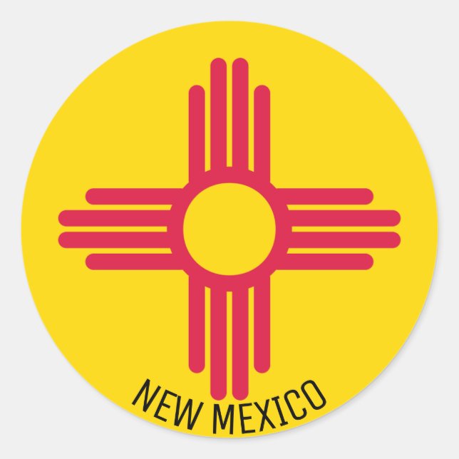 Sticker Rond Drapeau du Nouveau-Mexique (Devant)