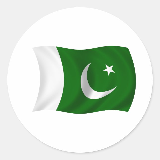 Sticker Rond Drapeau du Pakistan (Devant)