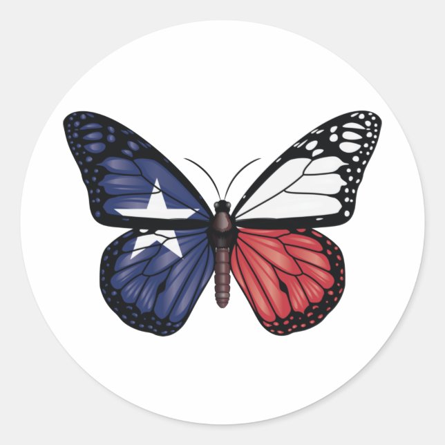 Sticker Rond Drapeau du papillon du Texas (Devant)