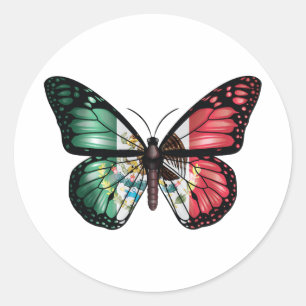 Sticker Rond Drapeau du papillon mexicain