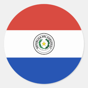 Sticker Rond Drapeau du Paraguay