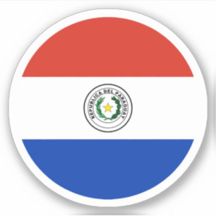 Sticker rond drapeau du Paraguay