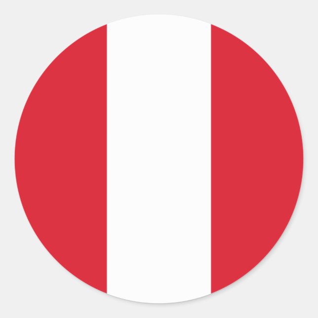 Sticker Rond Drapeau du Pérou (Devant)