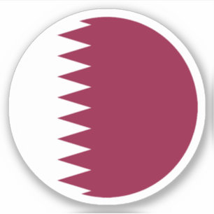 Sticker rond drapeau du Qatar