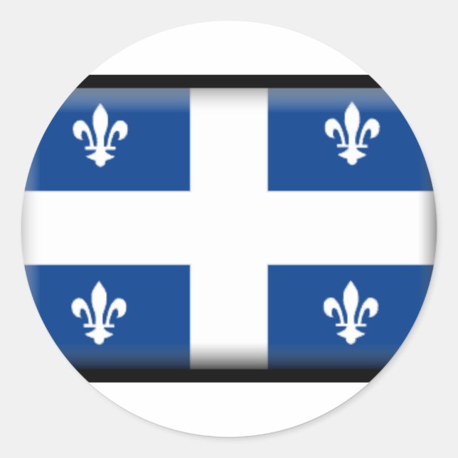 Sticker Rond Drapeau du Québec (Devant)