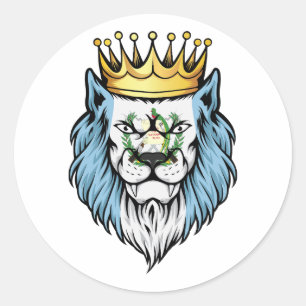 Sticker Rond Drapeau du roi Lion du Guatemala