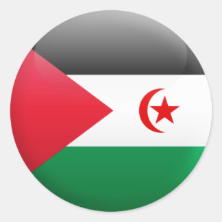 Sticker Rond Drapeau du Sahara occidental