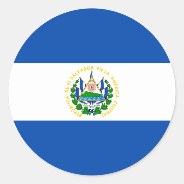 Sticker Rond Drapeau du Salvador (Devant)