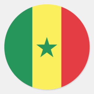 Sticker Rond Drapeau du Sénégal